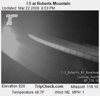 I-5 at Roberts Mountain live webcam