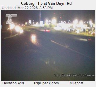 Coburg - I-5 at Van Duyn Rd live webcam