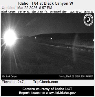 Idaho - I-84 at Black Canyon W live webcam