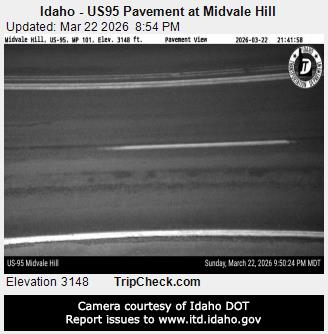 Idaho - US95 Pavement at Midvale Hill live webcam