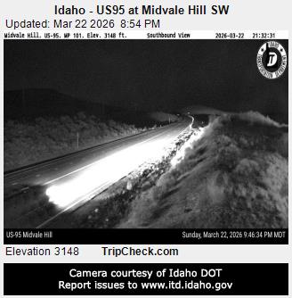 Idaho - US95 at Midvale Hill SW live webcam