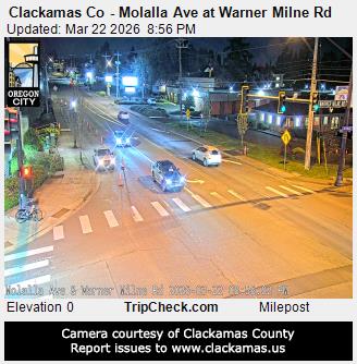 Clackamas Co - Molalla Ave at Warner Milne Rd live webcam
