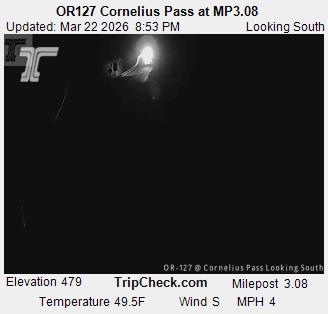 OR127 Cornelius Pass at MP3.08 live webcam