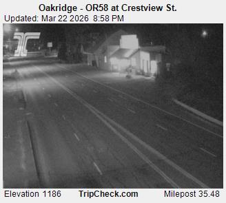 Oakridge - OR58 at Crestview St. live webcam
