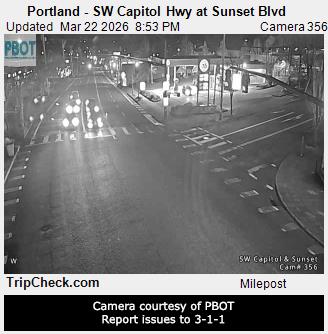Portland - SW Capitol Hwy at Sunset Blvd live webcam