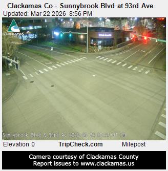 Clackamas Co - Sunnybrook Blvd at 93rd Ave live webcam