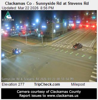 Clackamas Co - Sunnyside Rd at Stevens Rd live webcam