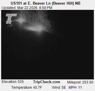 US101 at E. Beaver Ln (Beaver Hill) NB live webcam