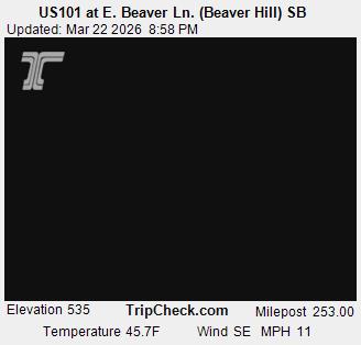US101 at E. Beaver Ln. (Beaver Hill) SB live webcam