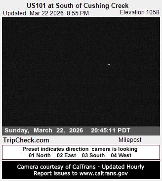 US101 at South of Cushing Creek live webcam
