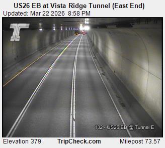 US26 EB at Vista Ridge Tunnel (East End) live webcam