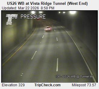 US26 WB at Vista Ridge Tunnel (West End) live webcam