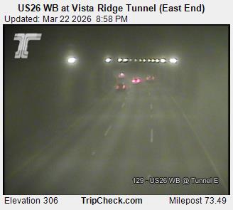 US26 WB at Vista Ridge Tunnel (East End) live webcam