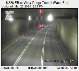 US26 EB at Vista Ridge Tunnel (West End) live webcam