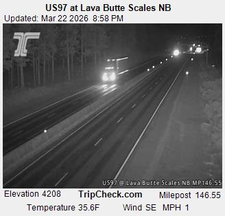 US97 at Lava Butte Scales NB live webcam