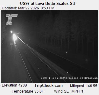 US97 at Lava Butte Scales SB live webcam