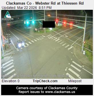 Clackamas Co - Webster Rd at Thiessen Rd live webcam