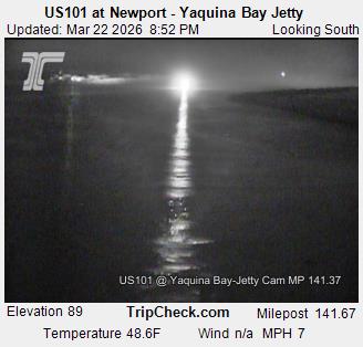 US101 at Newport - Yaquina Bay Jetty live webcam